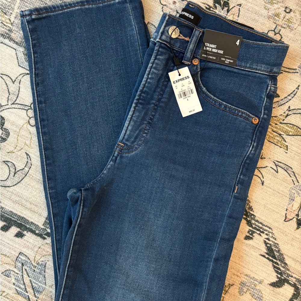 NWT Express Hyper Stretch Straight Super High Rise Jeans